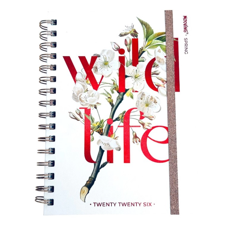 Agenda Mooving 2026 Spring Wild Life con Espiral Semana a la Vista 15x21 Art.1404128